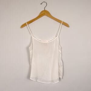 See By Chloe Satin Tank Top in Winter White Small
